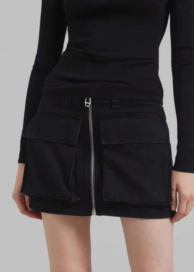 The Frankie Shop Haikure Molly Mini Skirt 8211 Black Stone Women Bottoms