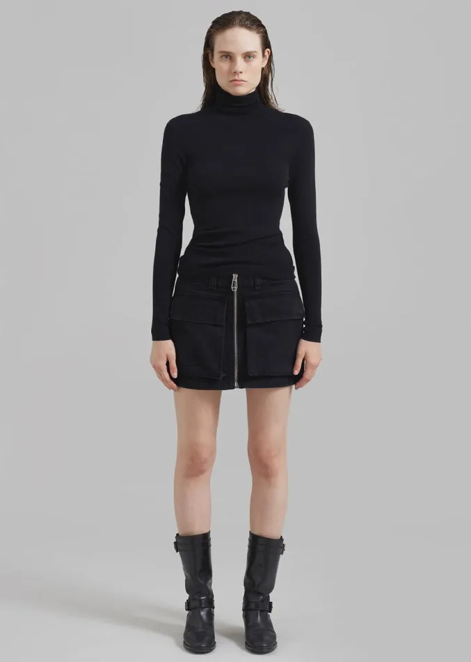 The Frankie Shop Haikure Molly Mini Skirt 8211 Black Stone Women Bottoms