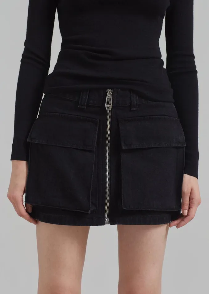 The Frankie Shop Haikure Molly Mini Skirt 8211 Black Stone Women Bottoms