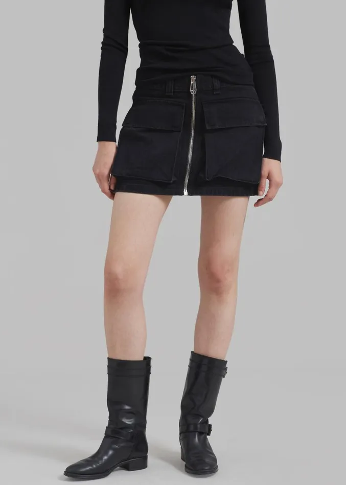 The Frankie Shop Haikure Molly Mini Skirt 8211 Black Stone Women Bottoms