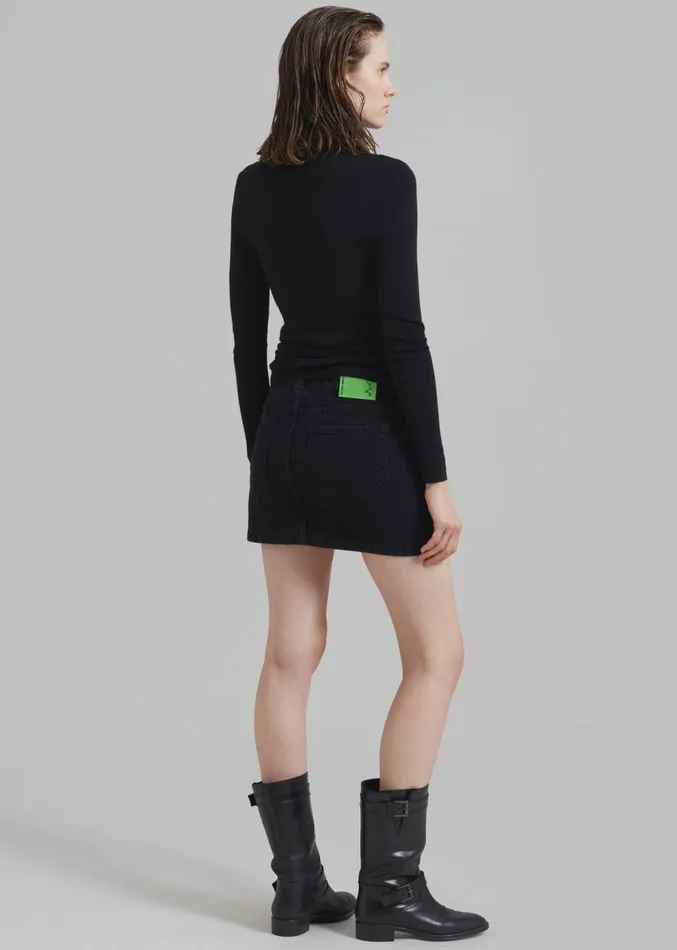 The Frankie Shop Haikure Molly Mini Skirt 8211 Black Stone Women Bottoms