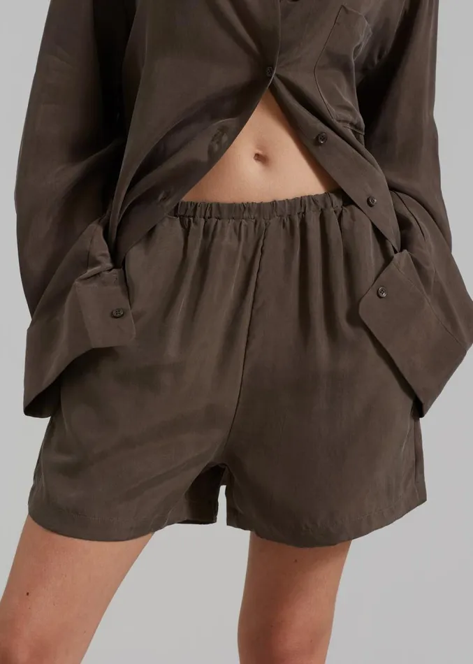 The Frankie Shop Haneul Shorts 8211 Brown Women Clothing