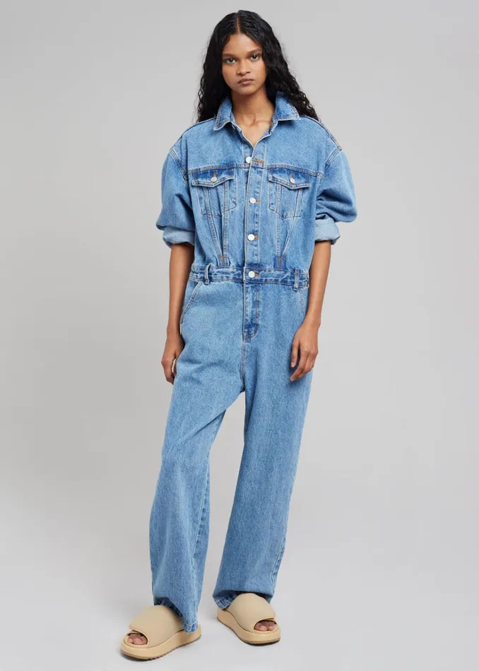 The Frankie Shop Jas Denim Jumpsuit 8211 Dark Indigo Women Jumpsuits