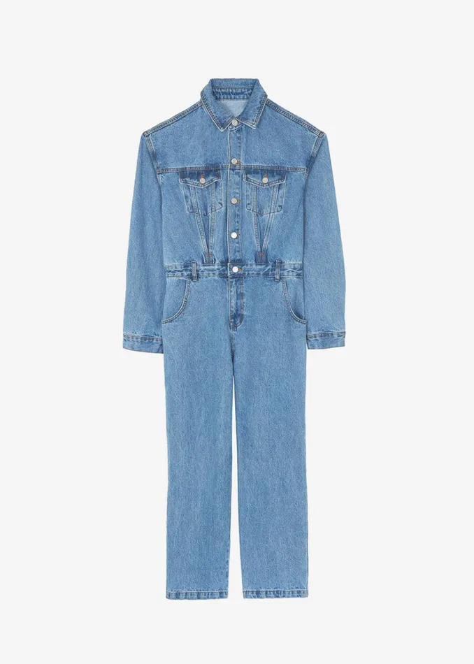 The Frankie Shop Jas Denim Jumpsuit 8211 Dark Indigo Women Jumpsuits