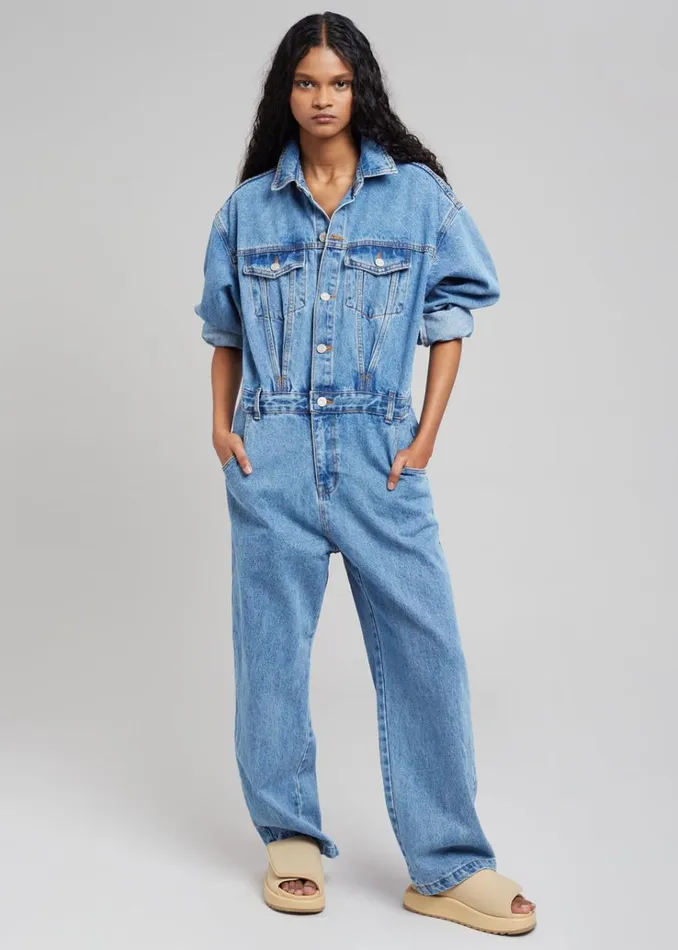 The Frankie Shop Jas Denim Jumpsuit 8211 Dark Indigo Women Jumpsuits