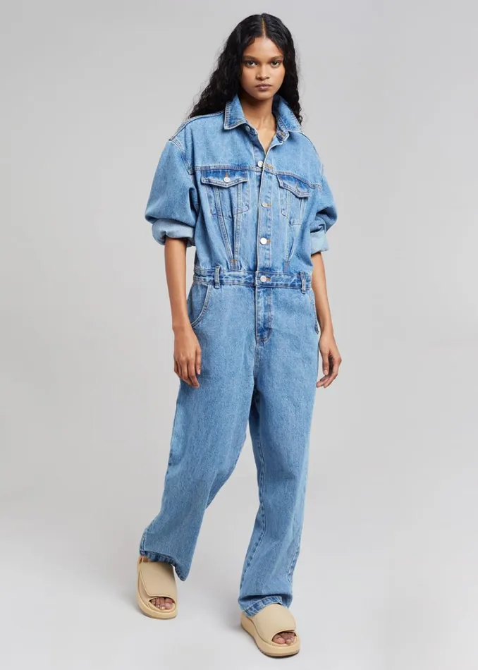 The Frankie Shop Jas Denim Jumpsuit 8211 Dark Indigo Women Jumpsuits