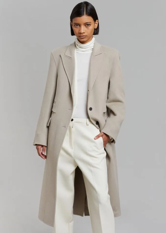 The Frankie Shop Jodie Double Pocket Coat 8211 Beige Women Outerwear