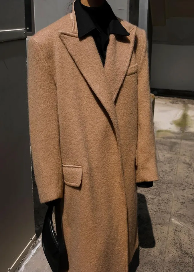 The Frankie Shop John Oversized Coat 8211 Camel WomenMen Outerwear