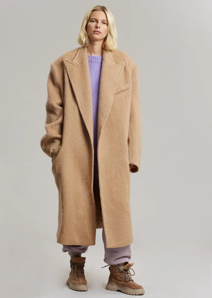 The Frankie Shop John Oversized Coat 8211 Camel WomenMen Outerwear