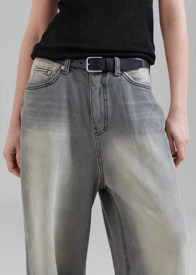 The Frankie Shop Kane Wide Jeans 8211 Grey Wash MenWomen Denim