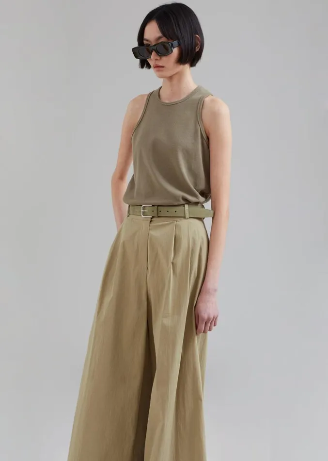 The Frankie Shop Kiel Wide Pants 8211 Pale Khaki Women Clothing