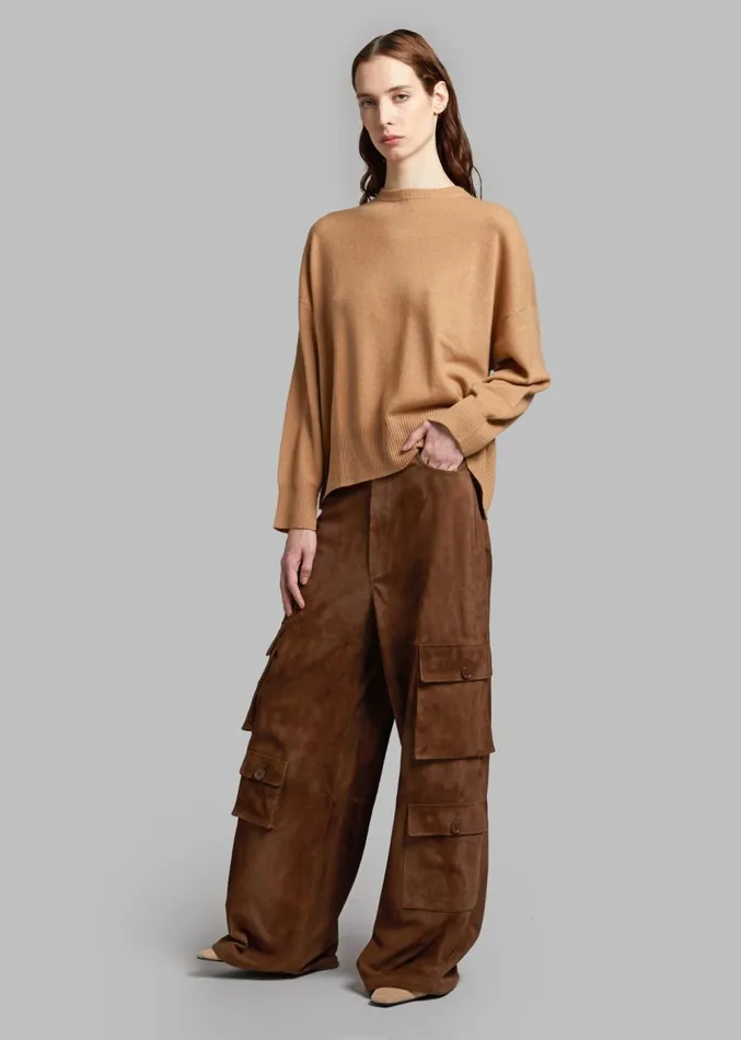 The Frankie Shop Loulou Studio Anaa Cashmere Sweater 8211 Camel Women Knitwear