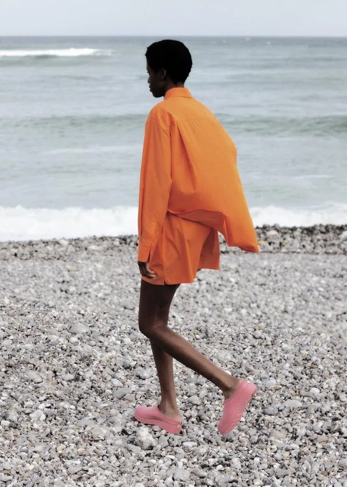 The Frankie Shop Lui Cotton Shirt 8211 Tangerine Women Tops