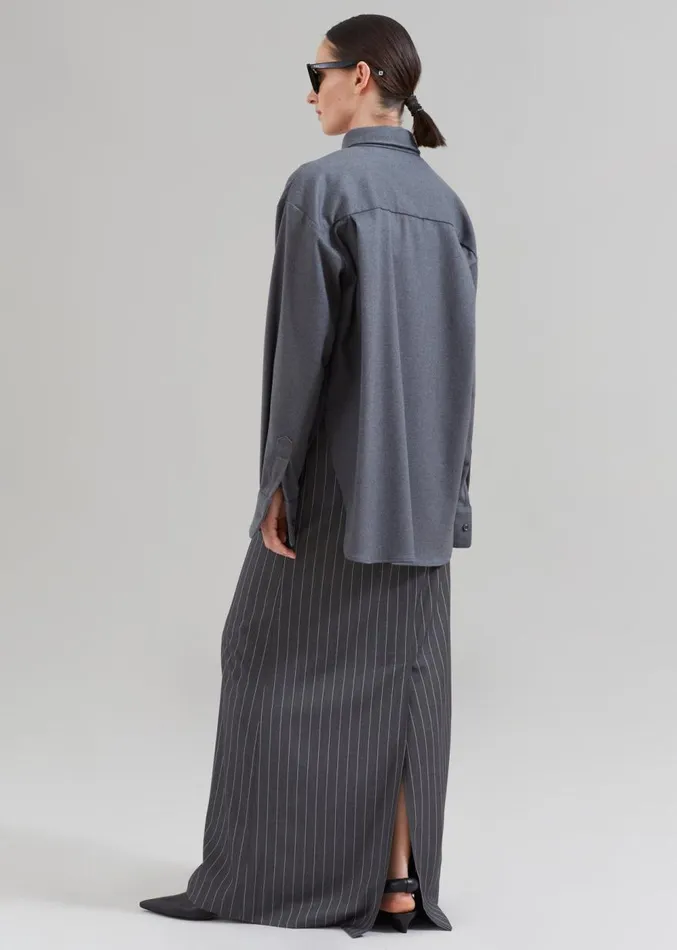 The Frankie Shop Lui Midweight Shirt 8211 Grey Women Clothing