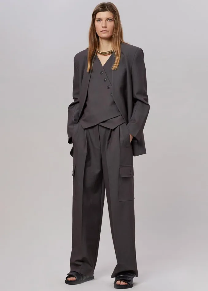 The Frankie Shop Maesa Cargo Pants 8211 Charcoal Women Bottoms