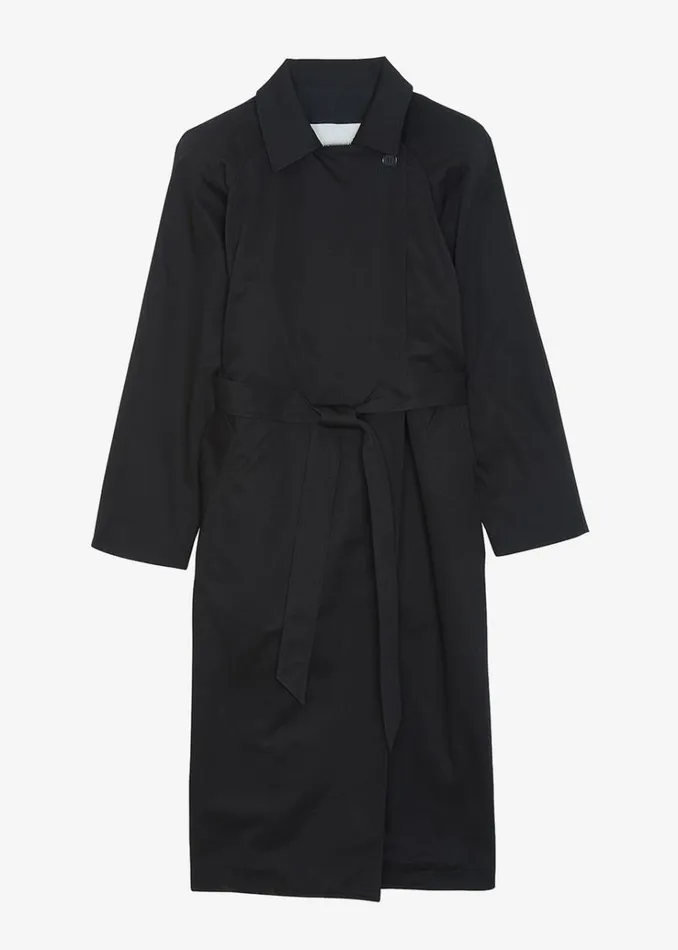 The Frankie Shop Marisol Box Shoulder Trench 8211 Black Women Clothing