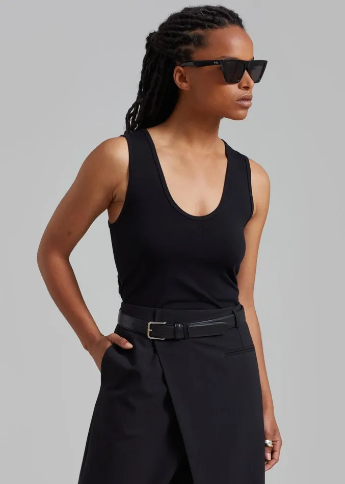 The Frankie Shop Matteau Deep U Tank 8211 Black Women Clothing