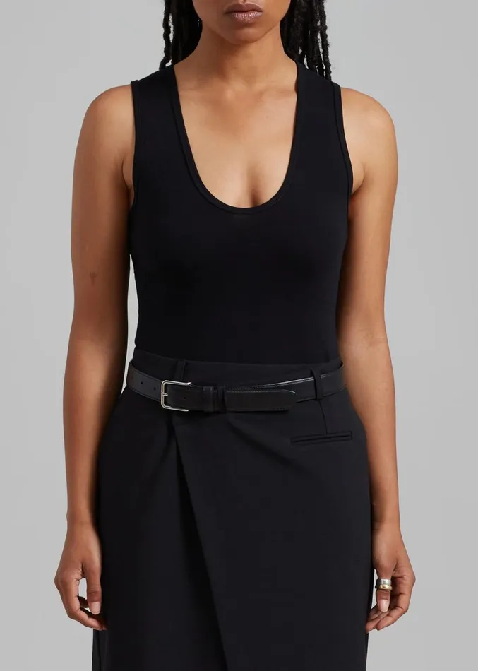 The Frankie Shop Matteau Deep U Tank 8211 Black Women Clothing