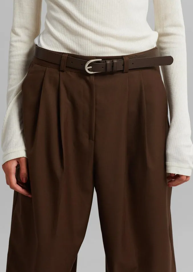 The Frankie Shop Mavo Pleated Pants 8211 Brown Women Clothing