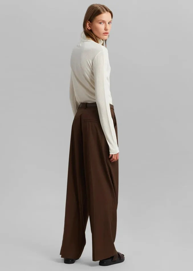 The Frankie Shop Mavo Pleated Pants 8211 Brown Women Clothing