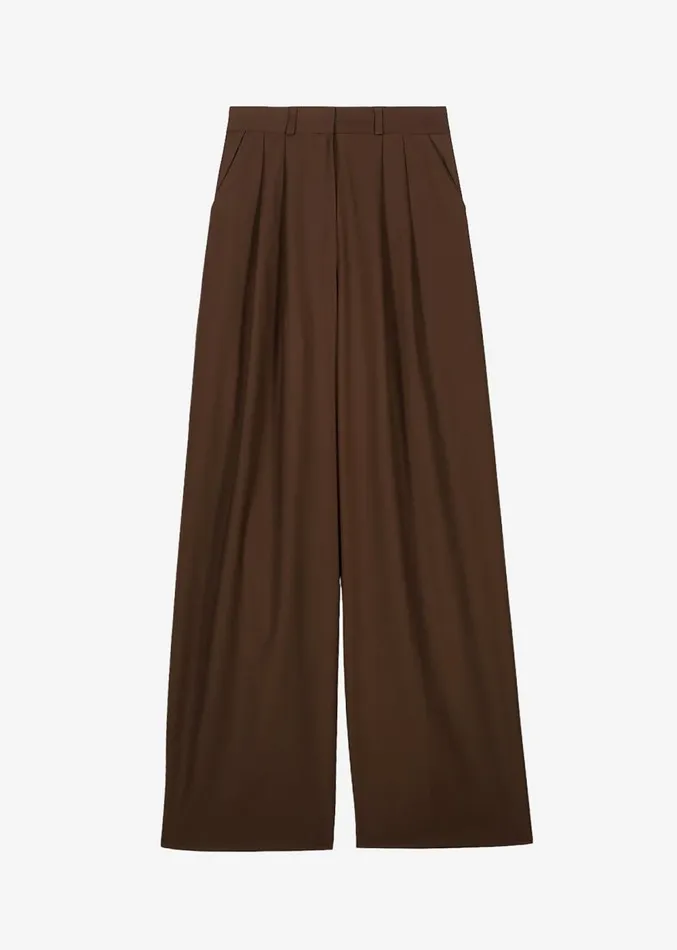 The Frankie Shop Mavo Pleated Pants 8211 Brown Women Clothing