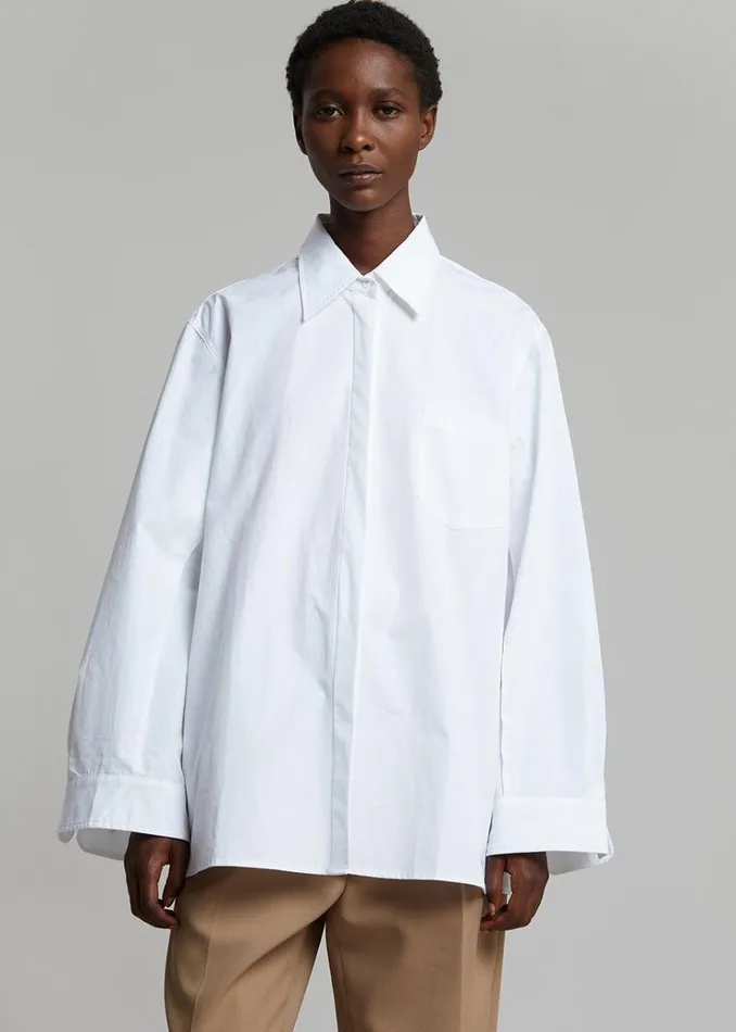 The Frankie Shop Mayim Oversized Shirt 8211 White Women Tops
