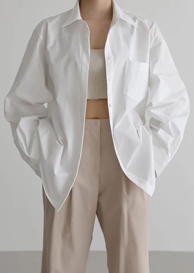 The Frankie Shop Mayim Oversized Shirt 8211 White Women Tops
