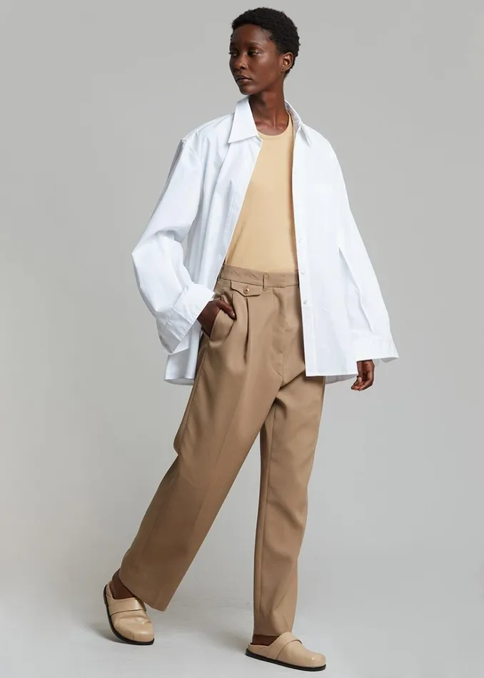 The Frankie Shop Mayim Oversized Shirt 8211 White Women Tops