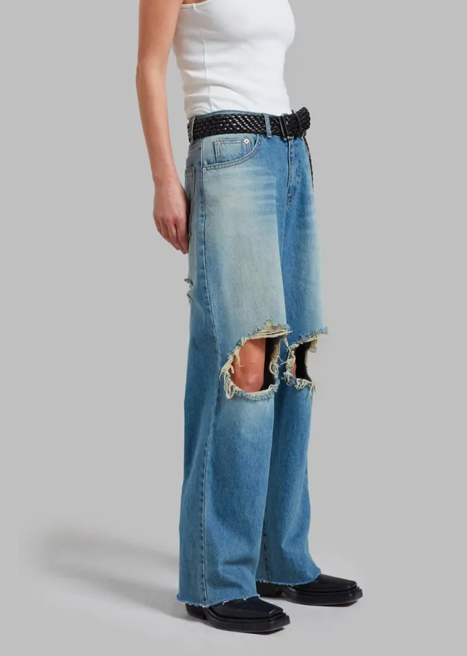 The Frankie Shop Melbourne Ripped Jeans 8211 Worn Wash Women Clothing