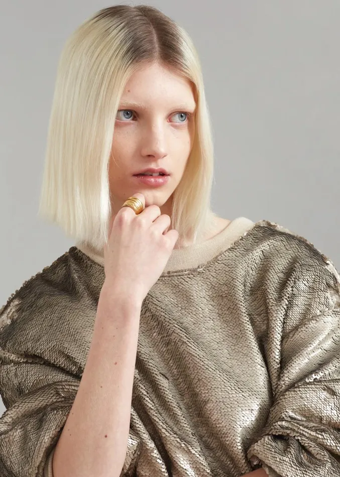 The Frankie Shop Metz Sequins Sweatshirt 8211 Bronze Women Clothing