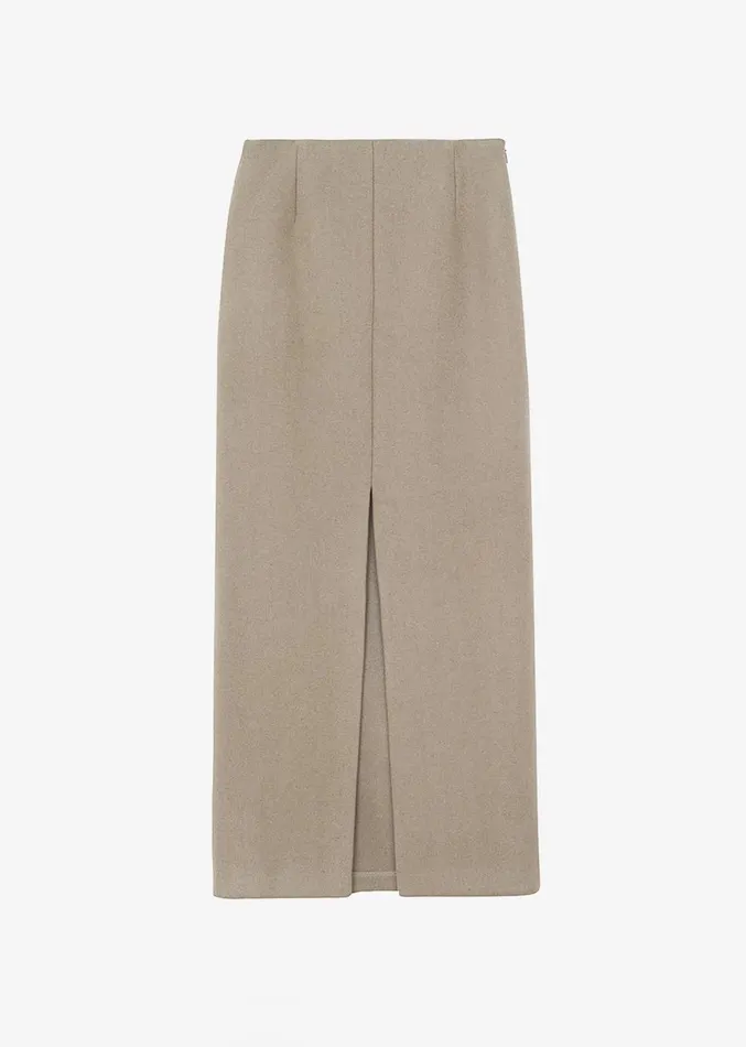 The Frankie Shop Neasi WoolBlend Pencil Skirt 8211 Taupe Women Clothing