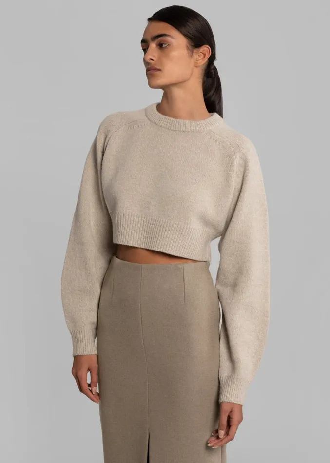 The Frankie Shop Neasi WoolBlend Pencil Skirt 8211 Taupe Women Clothing