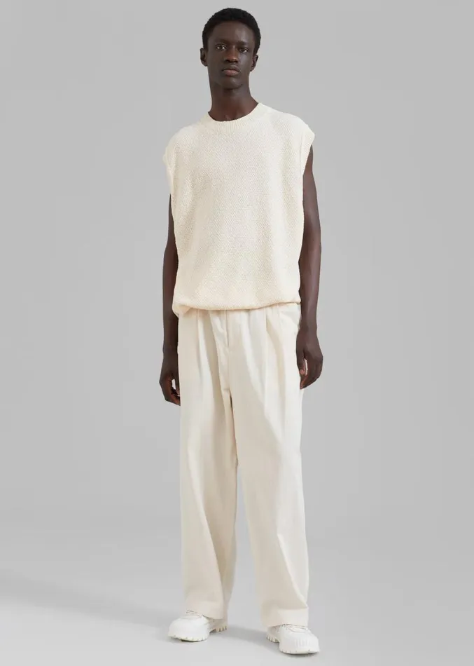 The Frankie Shop Oslo Knit Vest 8211 Cream Men Knitwear