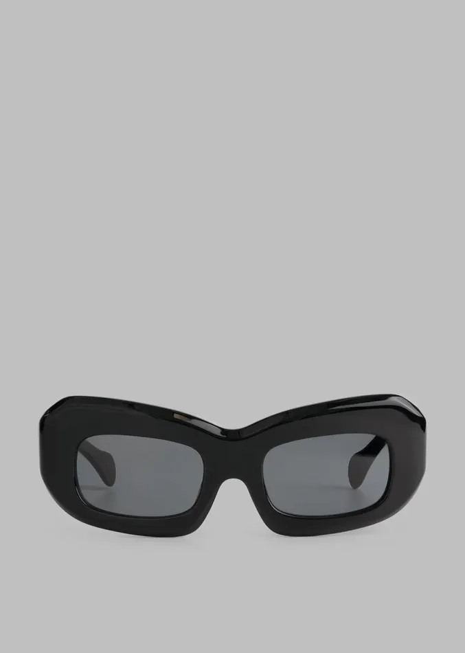 The Frankie Shop Port Tanger Baraka Sunglasses 8211 Black Acetate Women Accessories