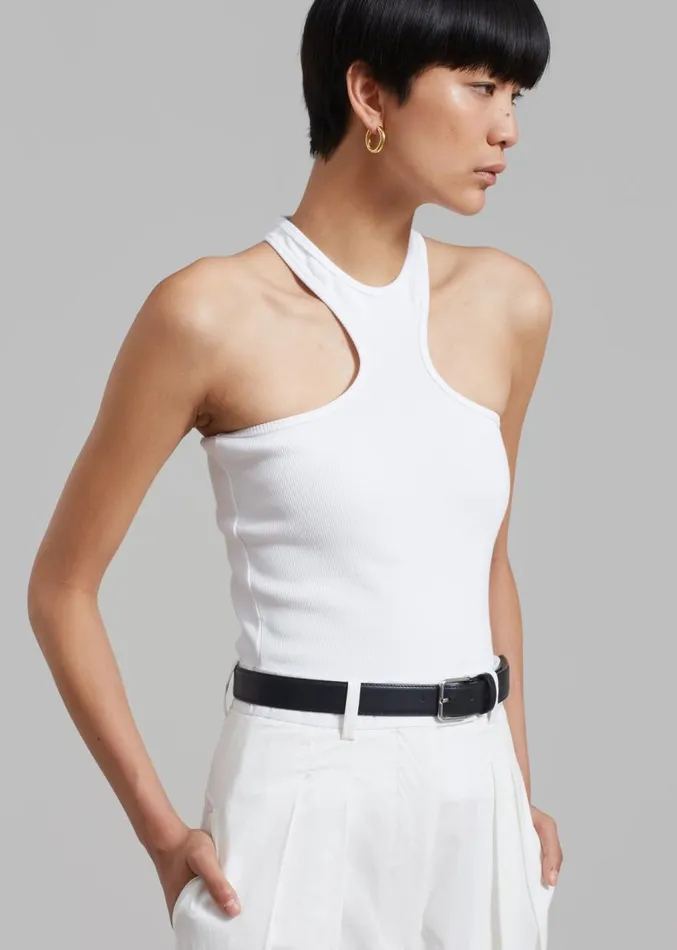 The Frankie Shop Rhe Shaped Rib Top 8211 White Women Clothing