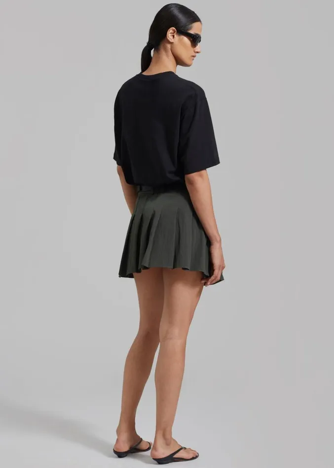 The Frankie Shop Rachael Pleated Mini Skirt 8211 Charcoal Women Bottoms