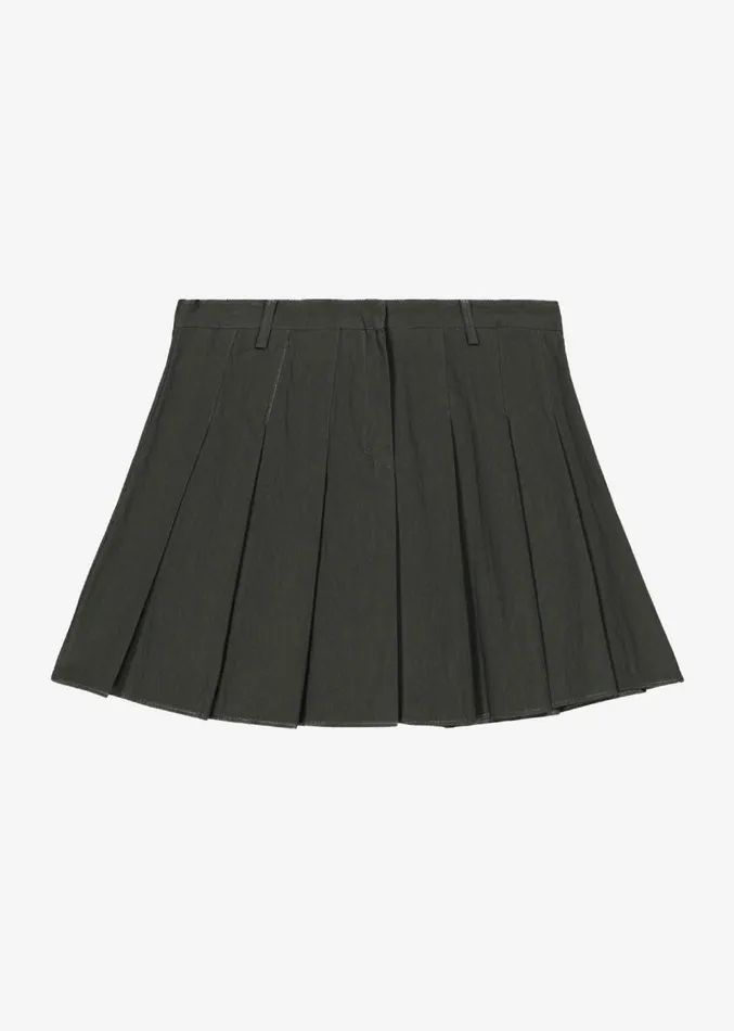 The Frankie Shop Rachael Pleated Mini Skirt 8211 Charcoal Women Bottoms