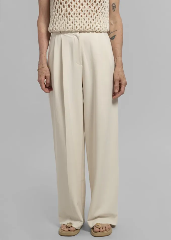 The Frankie Shop Ren Pleated Pants 8211 Cream Women Bottoms