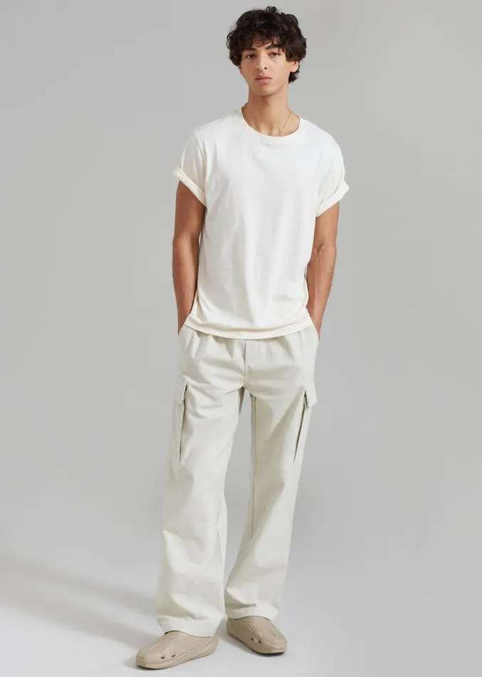 The Frankie Shop Samse and Samse Jabari Cargo Trousers 8211 Oatmeal Men Clothing