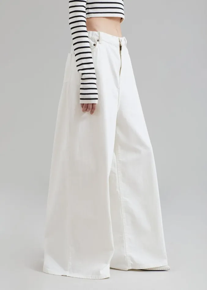 The Frankie Shop Sasha Wide Leg Jeans 8211 Off White Women Clothing