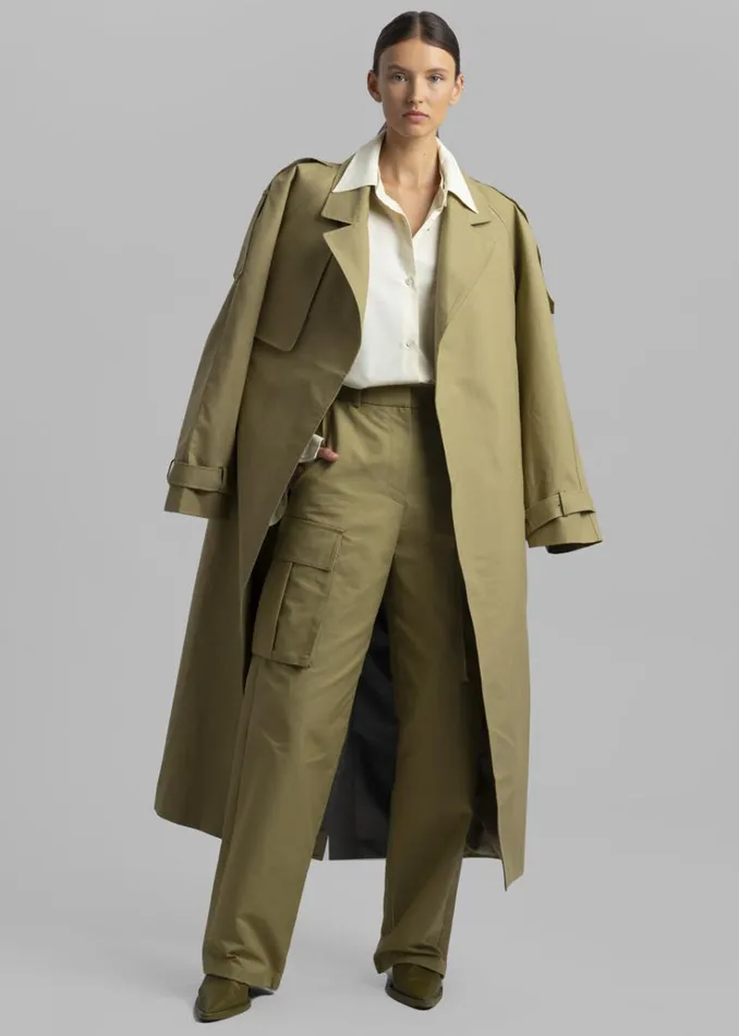 The Frankie Shop Suzanne Trench Coat 8211 Khaki Women Outerwear