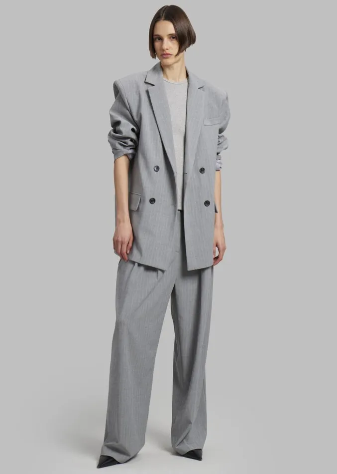 The Frankie Shop Sybil Trousers 8211 Grey Pinstripe Women Clothing