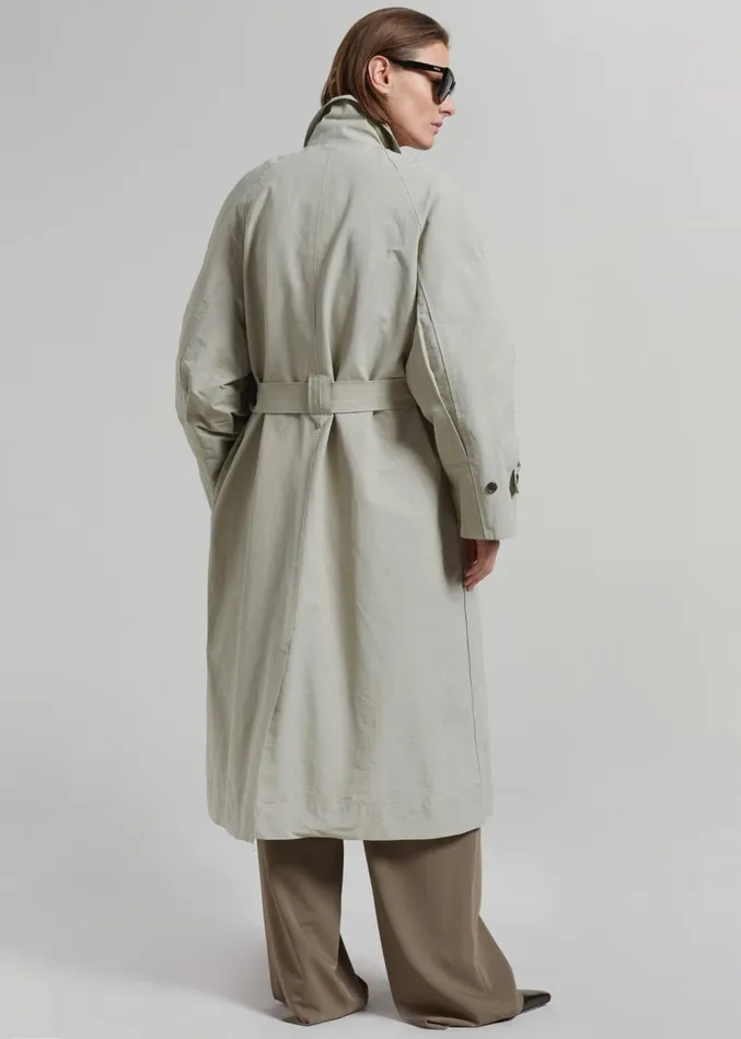 The Frankie Shop Tal Trench Coat 8211 Pale Khaki Women Outerwear