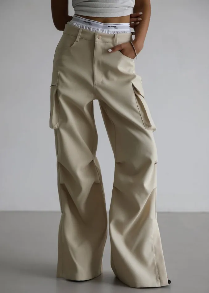 The Frankie Shop Valo Cargo Pants 8211 Beige Women Clothing