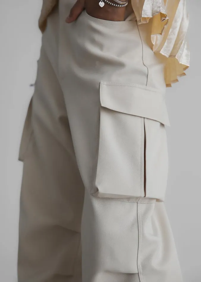 The Frankie Shop Valo Cargo Pants 8211 Beige Women Clothing