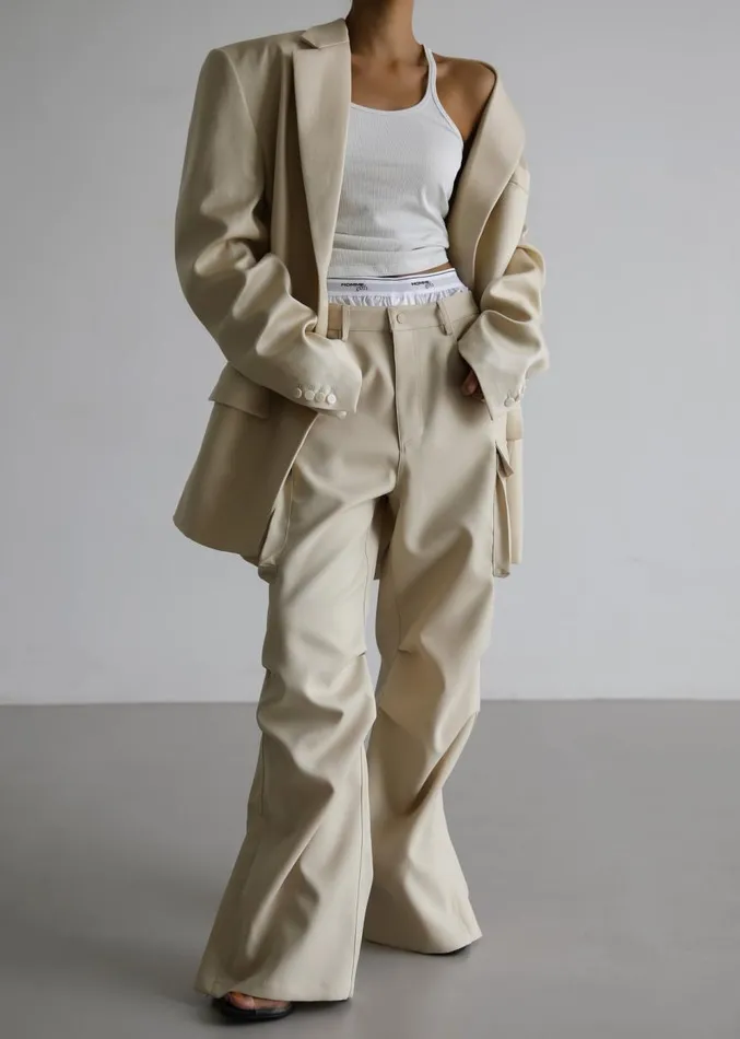 The Frankie Shop Valo Cargo Pants 8211 Beige Women Clothing