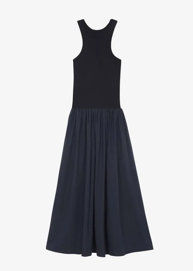 The Frankie Shop Violette Ballerina Maxi Dress 8211 Navy Women Clothing