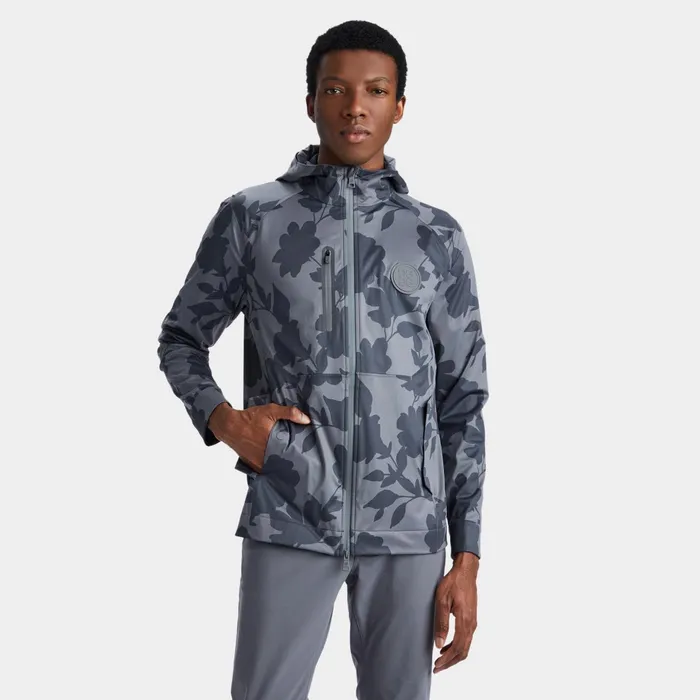 Tonal Floral Weather Resistant Repeller Jacket Charcoal Men GFORE Outerwear
