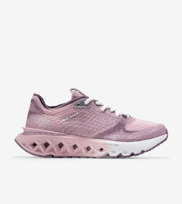Trainers Women Cole Haan 5ZERGRAND Embrostitch Running Shoes Mauveplum Purpleoptic White