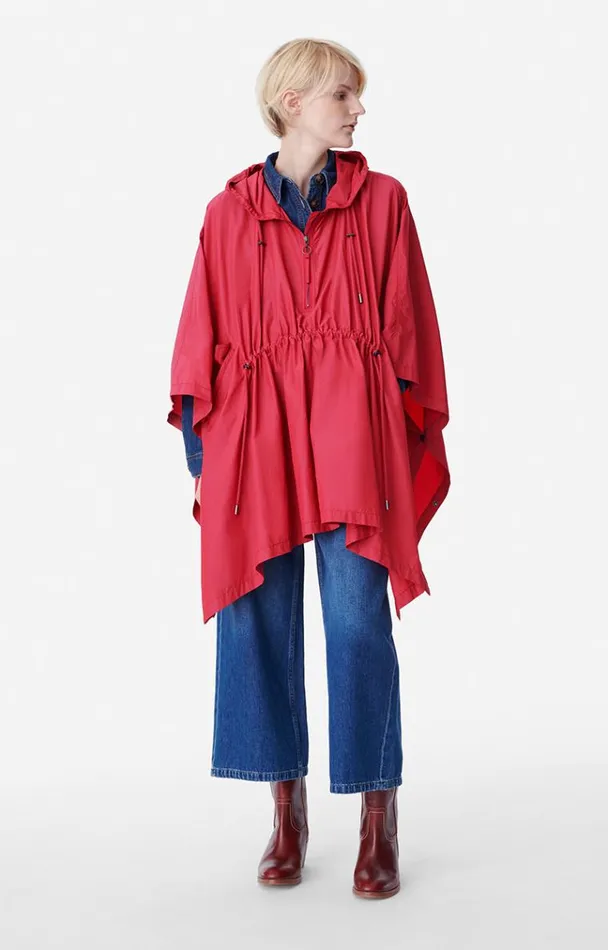 Vanessa Bruno Coats and Jackets Women Barry Rain Cape Grenade Vanessa Bruno Coats and Jackets Women Barry Rain Cape Grenade
